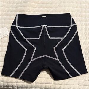L*Space Black Star Design Athletic Shorts